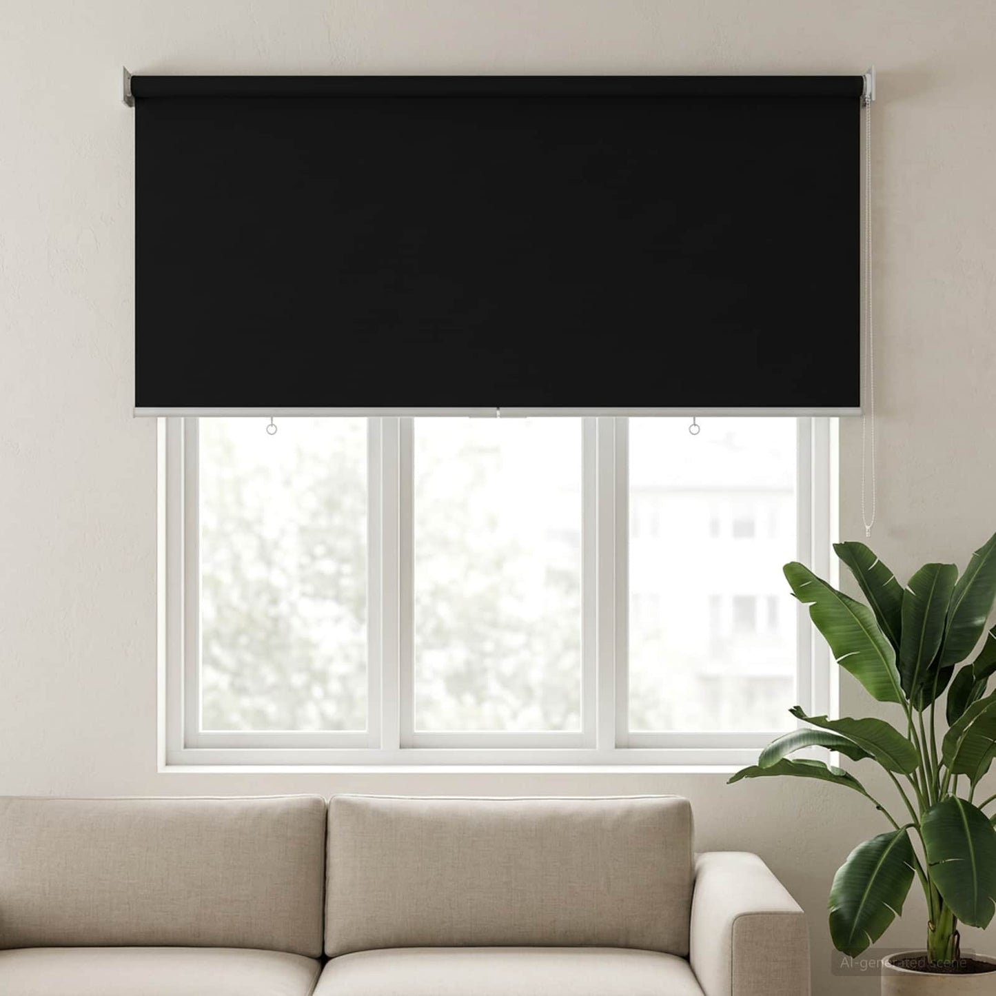 Roller Blind UV Protection Black 140 x 140 cm Polyester