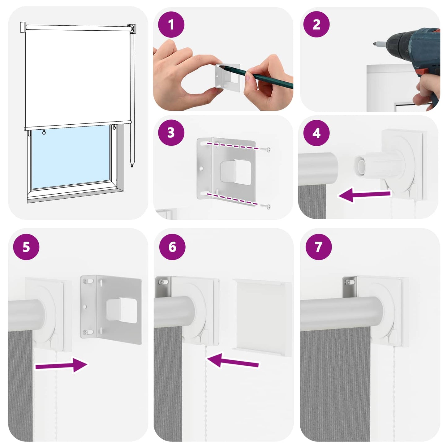 Outdoor Roller Blind UV Protection Light Grey Polyester