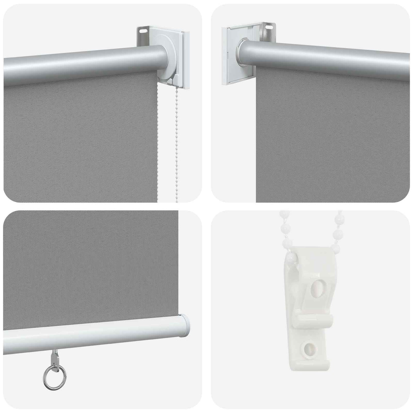 Outdoor Roller Blind UV Protection Light Grey Polyester