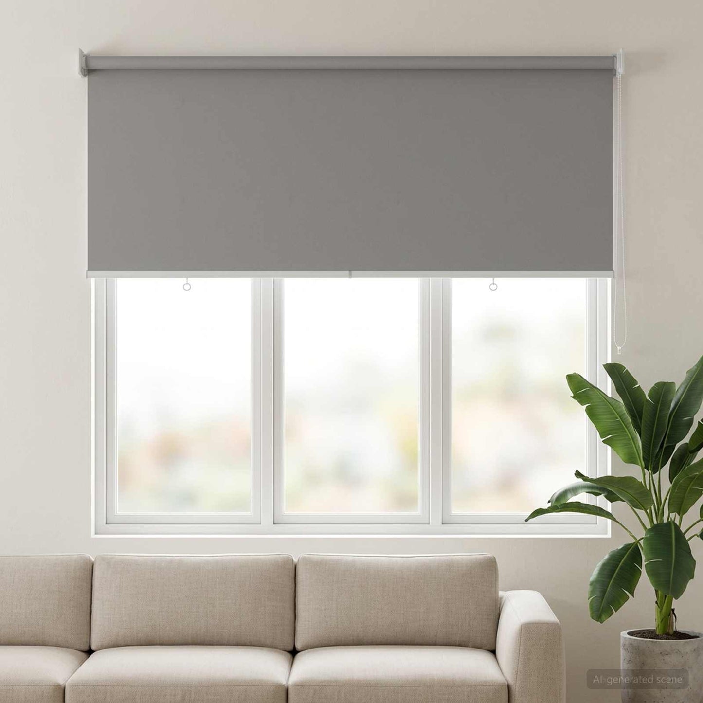 Outdoor Roller Blind UV Protection Light Grey Polyester