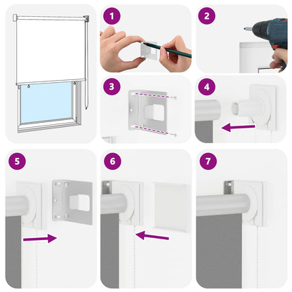 Outdoor Roller Blind UV Protection Light Grey Polyester