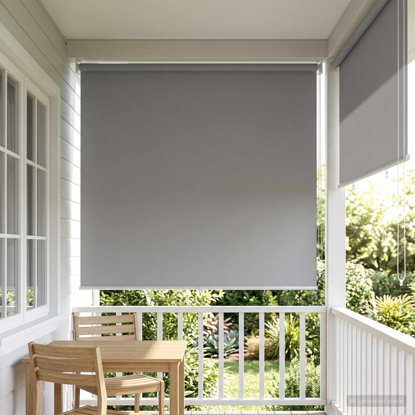 Roller Blind UV Protection Light Grey 140 x 140 cm Polyester