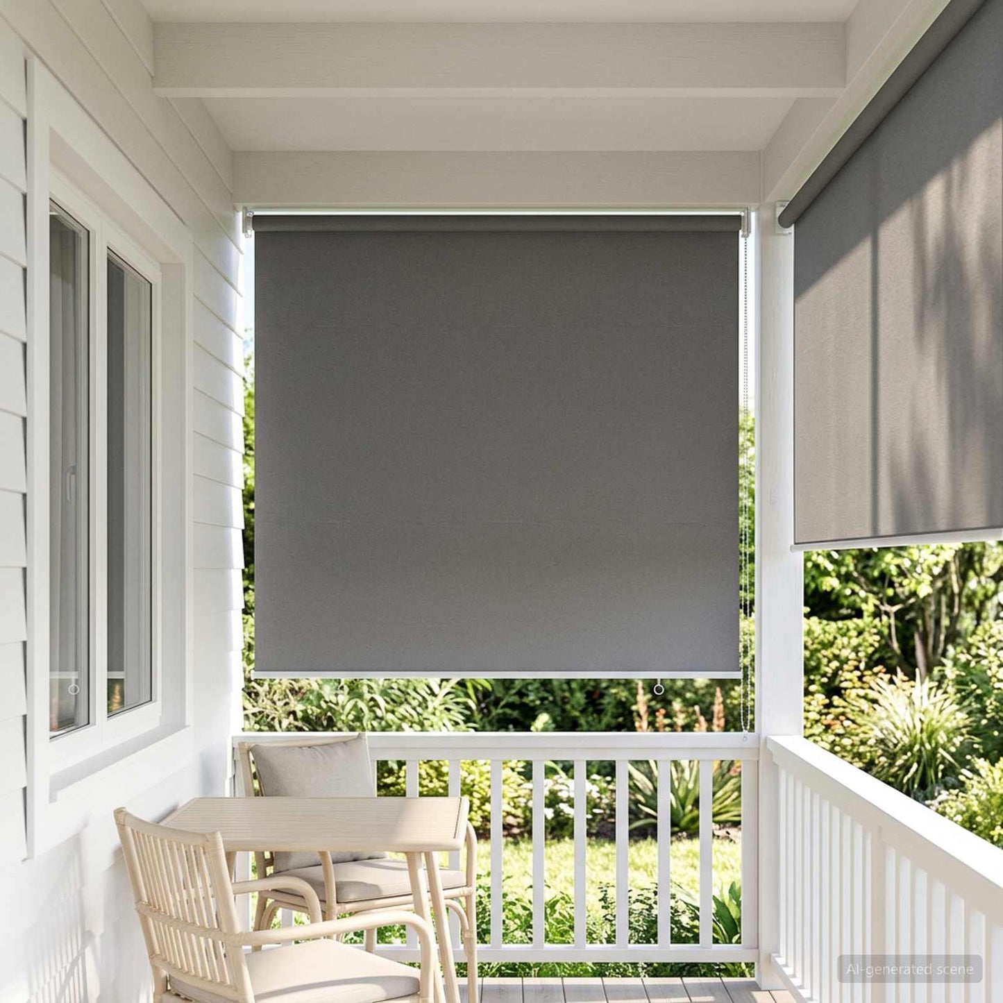 Roller Blind UV Protection Light Grey 60 x 230 cm Polyester