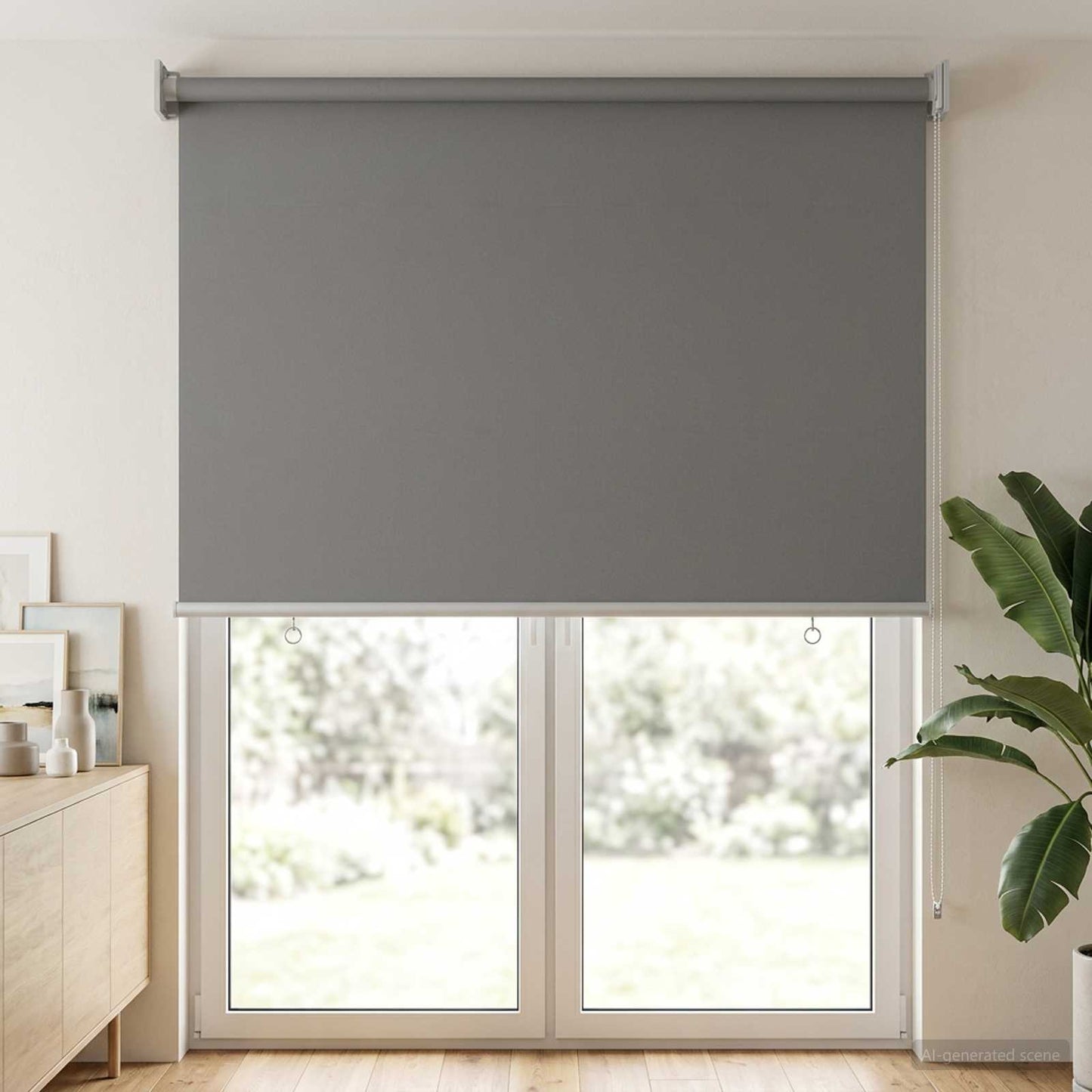 Roller Blind UV Protection Light Grey 60 x 230 cm Polyester