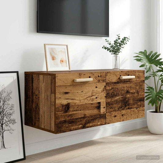 Wall Cabinet Wall-Mounted Old wood 80 x 36.5 x 35 cm