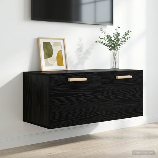 Wall Cabinet Wall-Mounted Black oak 80 x 36.5 x 35 cm