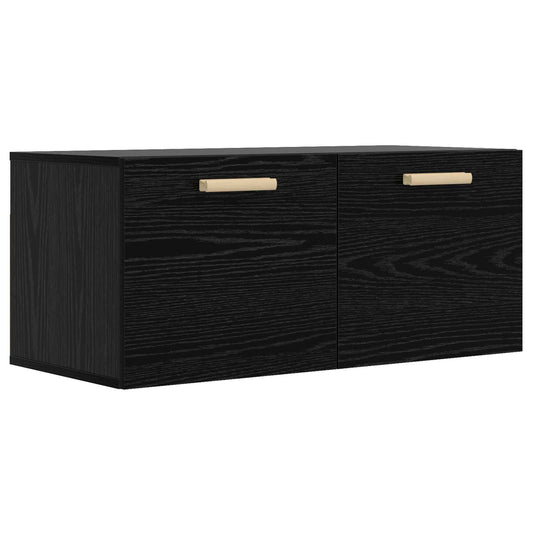 Wall Cabinet Wall-Mounted Black oak 80 x 36.5 x 35 cm