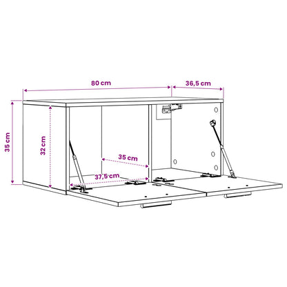 Wall Cabinet Wall-Mounted Black oak 80 x 36.5 x 35 cm