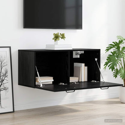 Wall Cabinet Wall-Mounted Black oak 80 x 36.5 x 35 cm