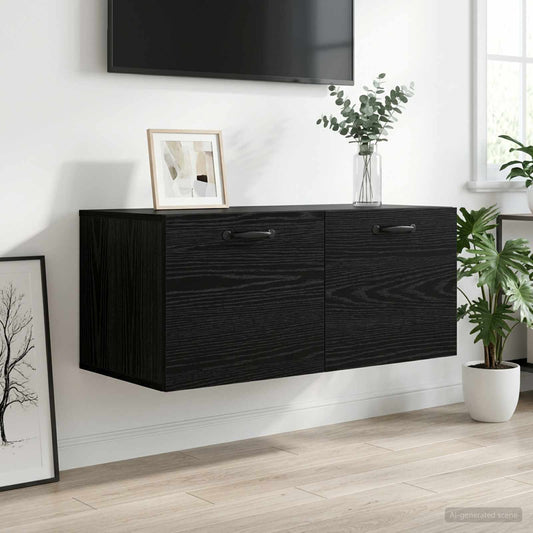 Wall Cabinet Wall-Mounted Black oak 80 x 36.5 x 35 cm