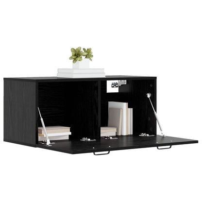 Wall Cabinet Wall-Mounted Black oak 80 x 36.5 x 35 cm