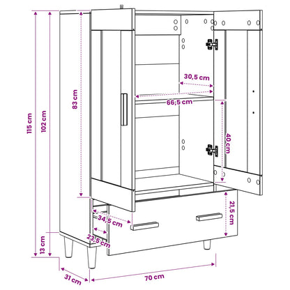 Highboard Artisan Oak 70 x 31 x 115 cm Engineered Wood