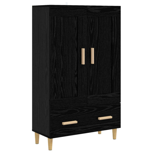 Highboard Black Oak 70 x 31 x 115 cm Engineered Wood