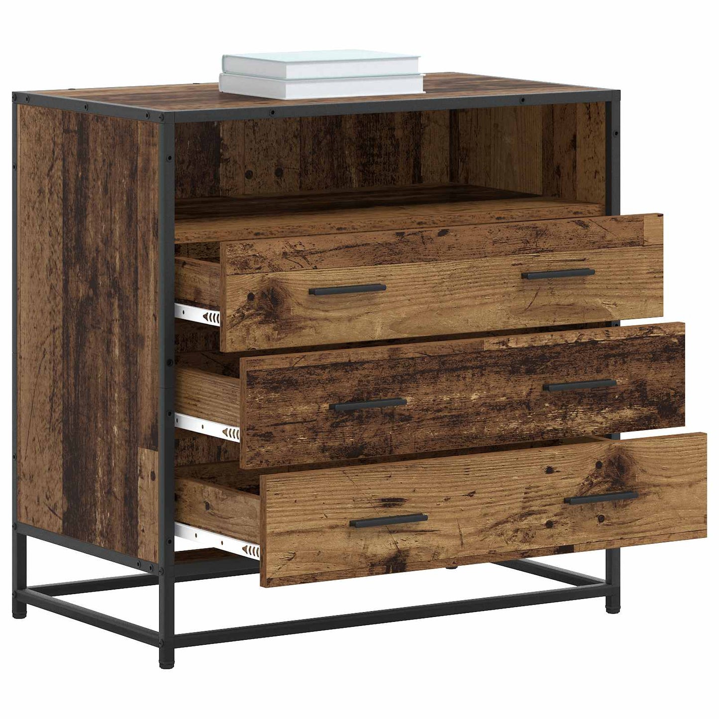 Drawer Cabinet 3-Drawer Old wood 70 x 41 x 70 cm