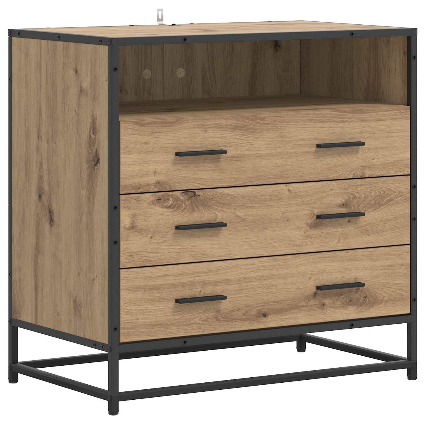 Drawer Cabinet 3-Drawer Artisan oak 70 x 41 x 70 cm