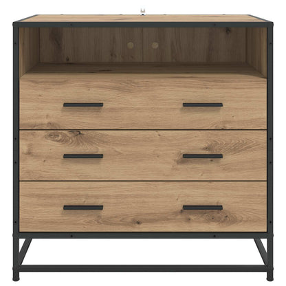 Drawer Cabinet 3-Drawer Artisan oak 70 x 41 x 70 cm