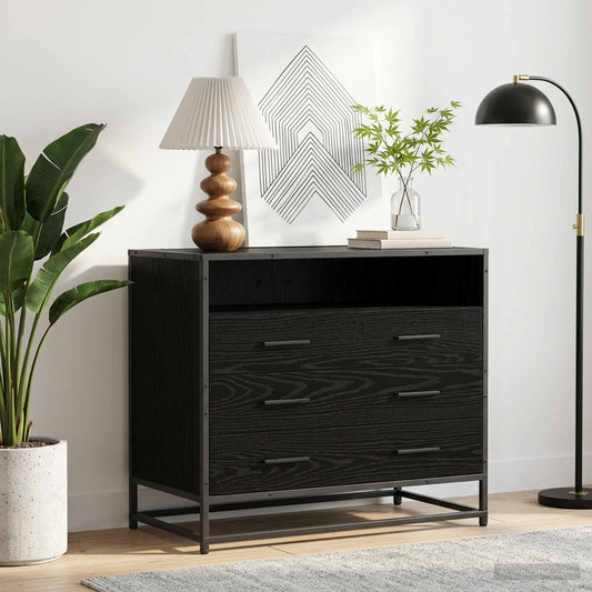 Drawer Cabinet 3-Drawer Black oak 70 x 41 x 70 cm