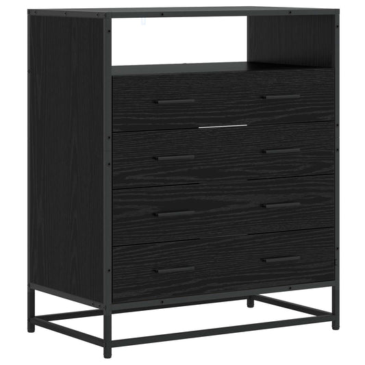 Drawer Cabinet 4-Drawer Black oak 70 x 41 x 83.5 cm