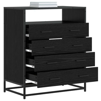 Drawer Cabinet 4-Drawer Black oak 70 x 41 x 83.5 cm