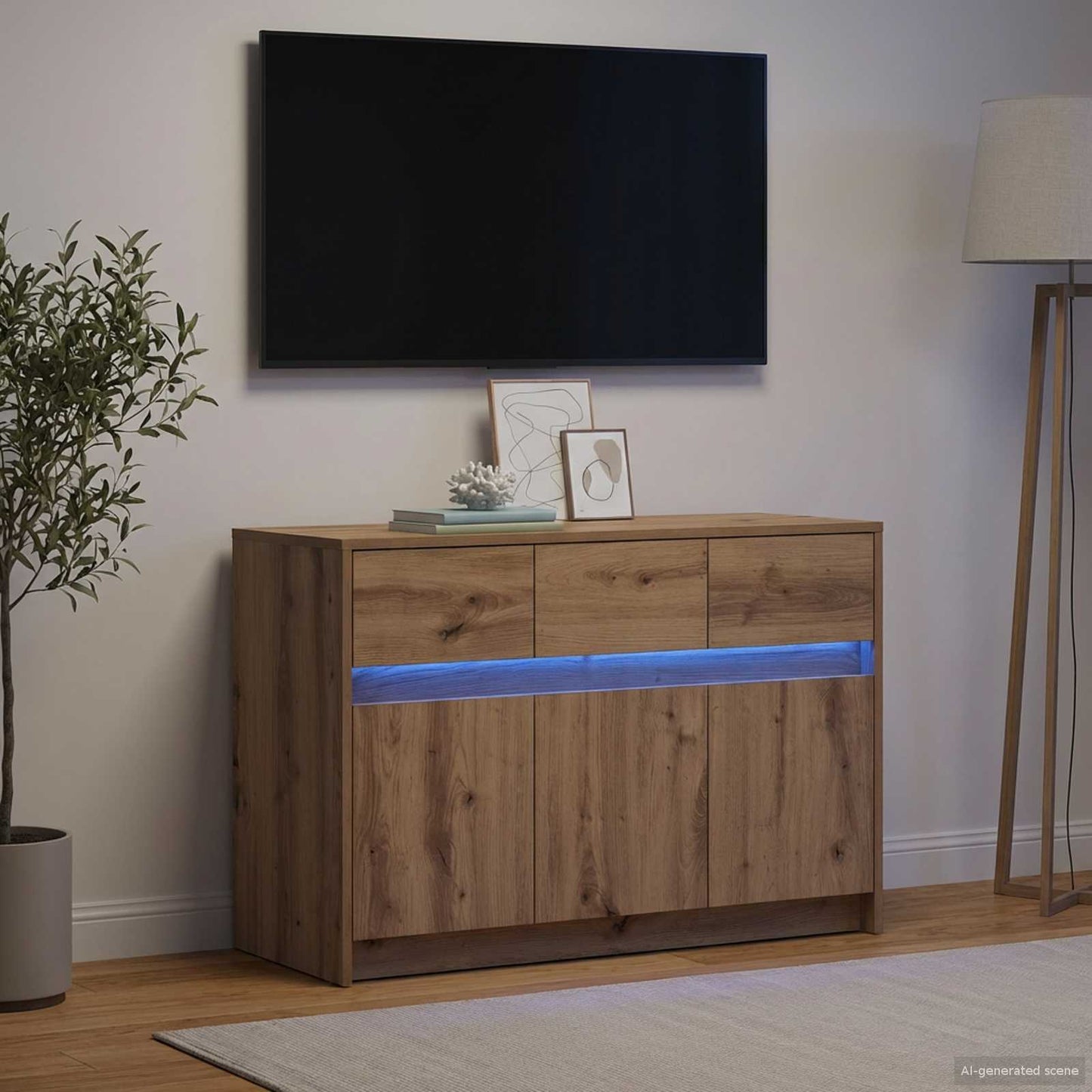 TV Cabinet 91 x 34 x 61 cm Artisan Oak Engineered Wood
