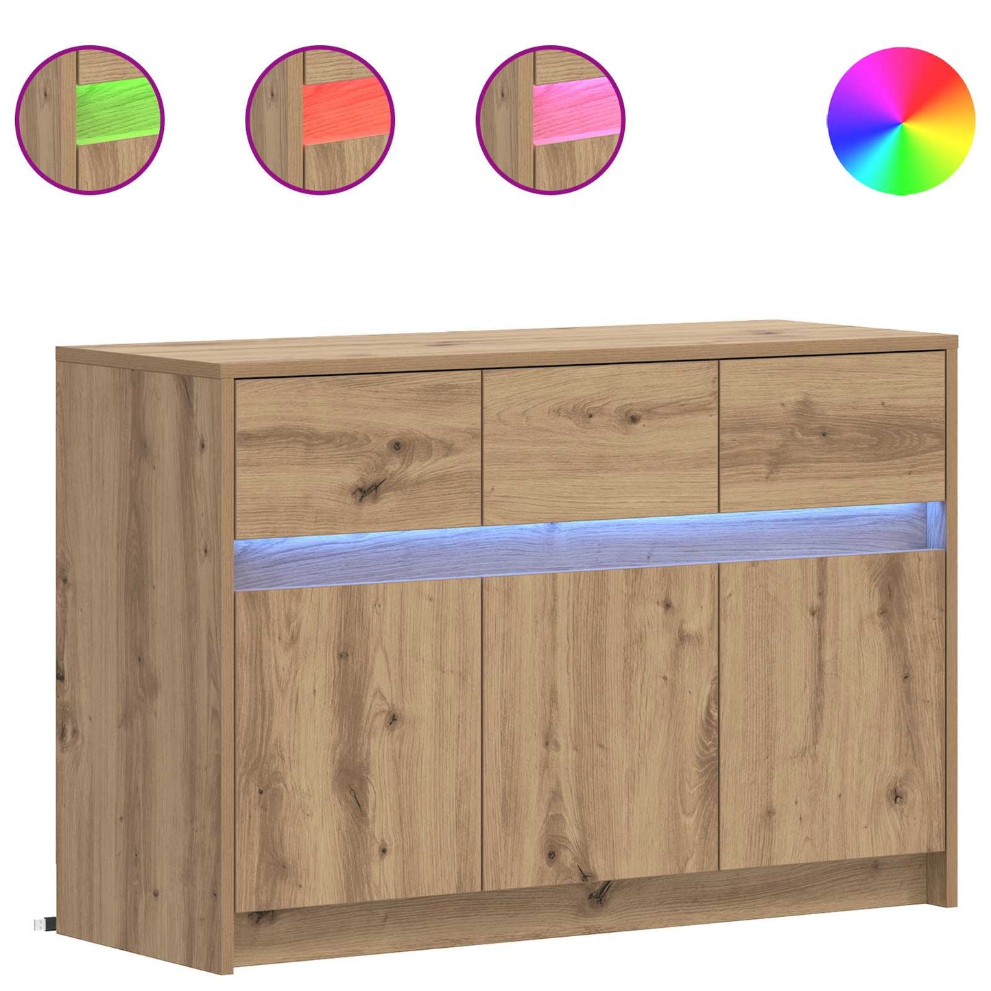 TV Cabinet 91 x 34 x 61 cm Artisan Oak Engineered Wood