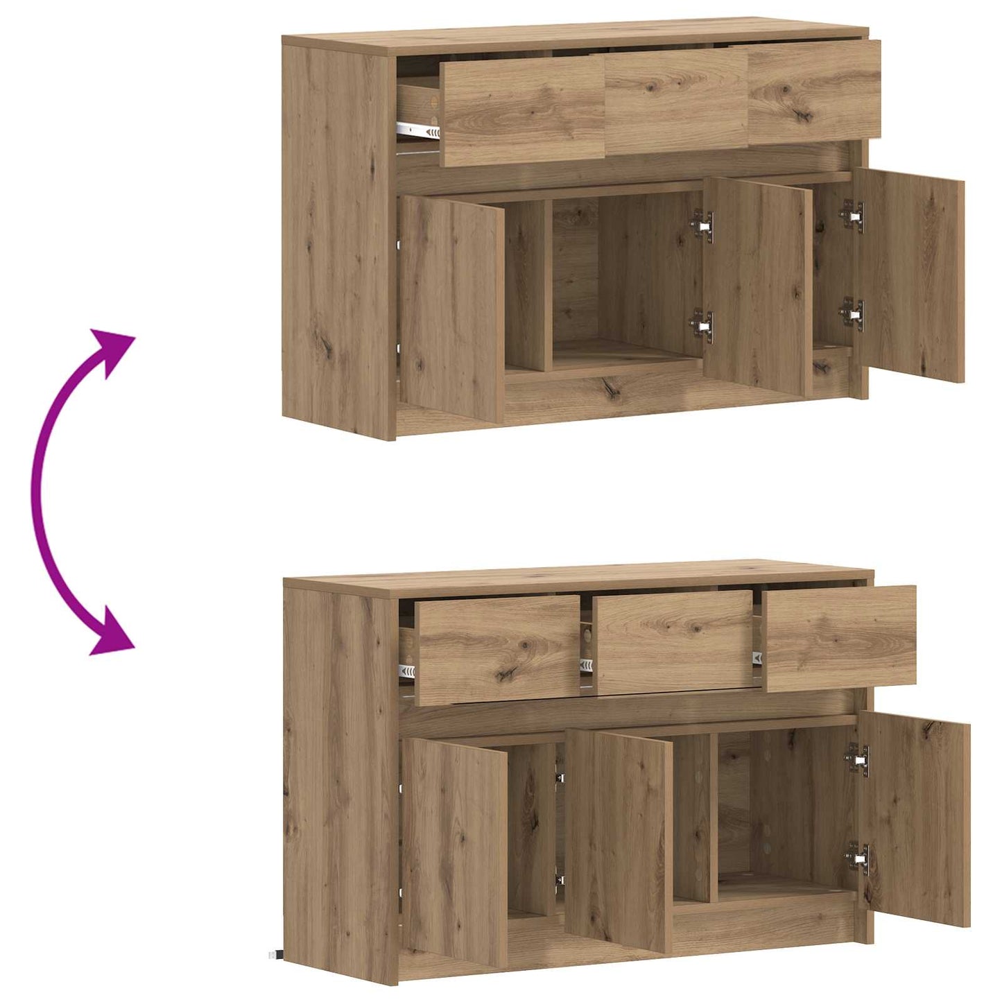 TV Cabinet 91 x 34 x 61 cm Artisan Oak Engineered Wood