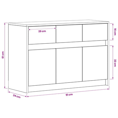 TV Cabinet 91 x 34 x 61 cm Artisan Oak Engineered Wood