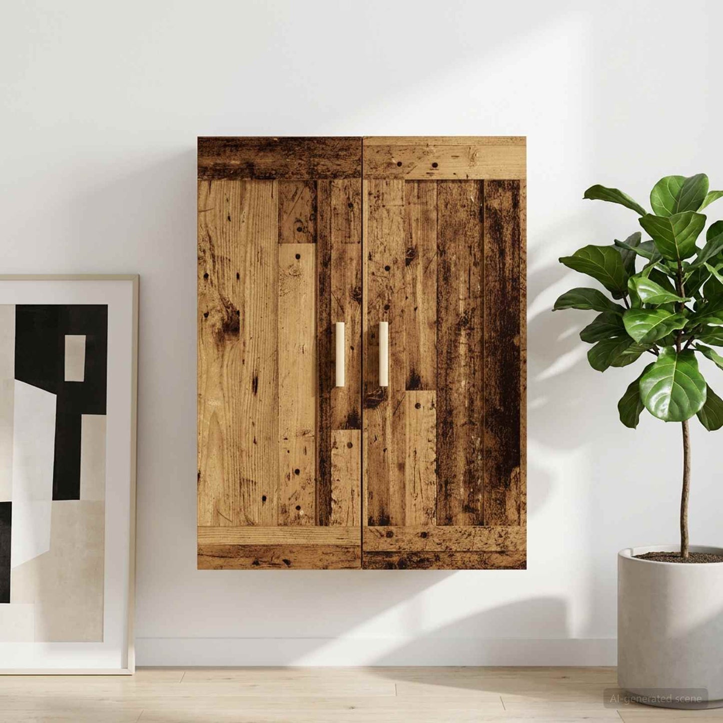 Wall Cabinet Wall-Mounted Old wood 69.5 x 34 x 90 cm