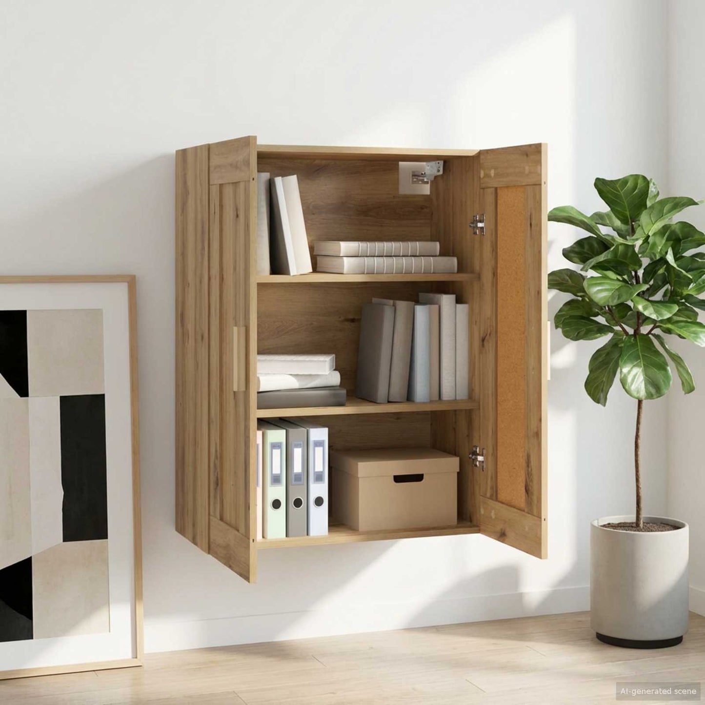 Wall Cabinet Wall-Mounted Artisan oak 69.5 x 34 x 90 cm