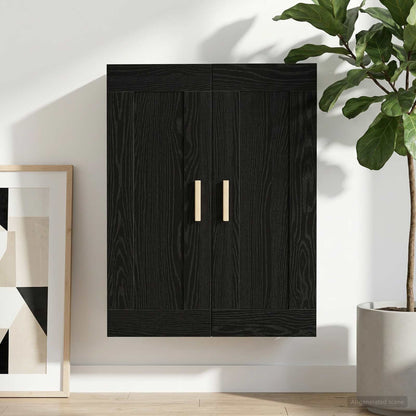 Wall Cabinet Wall-Mounted Black oak 69.5 x 34 x 90 cm