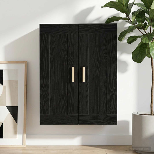 Wall Cabinet Wall-Mounted Black oak 69.5 x 34 x 90 cm