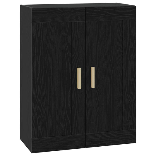Wall Cabinet Wall-Mounted Black oak 69.5 x 34 x 90 cm