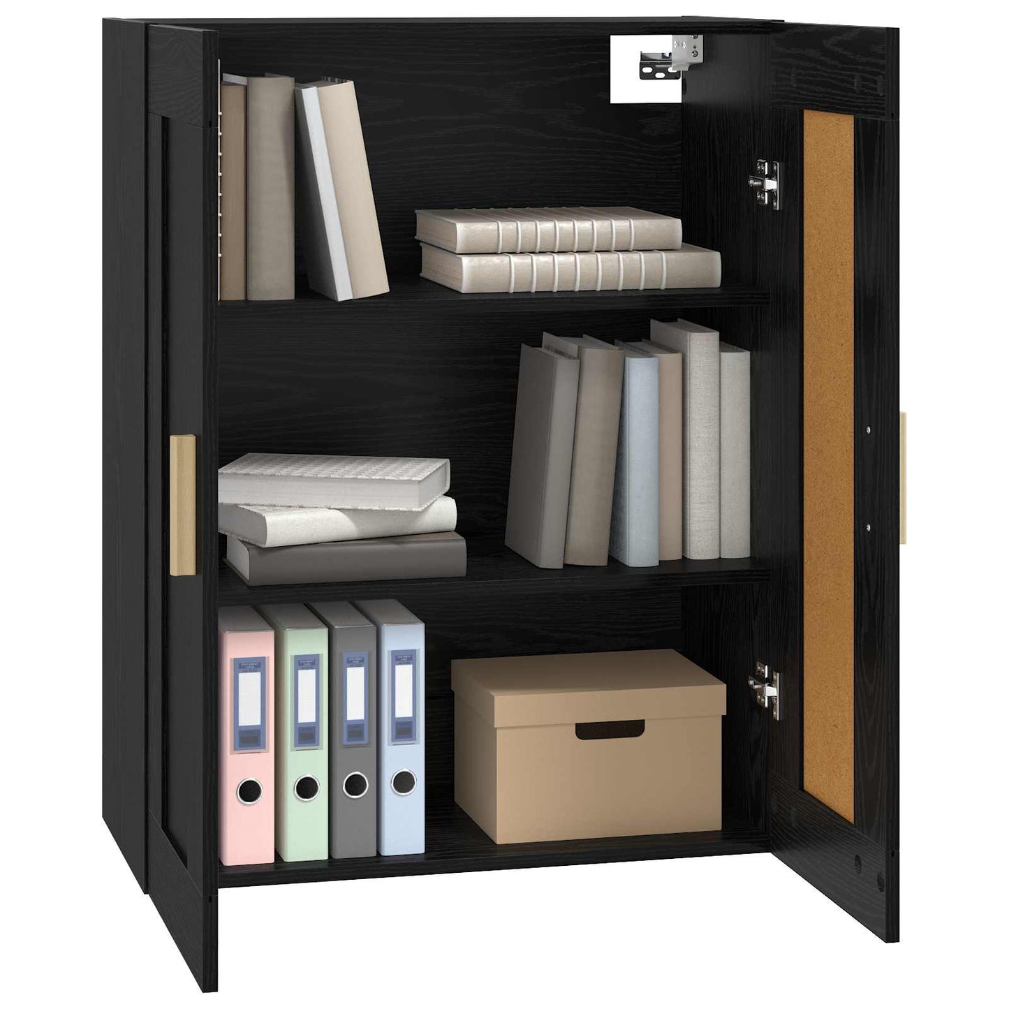 Wall Cabinet Wall-Mounted Black oak 69.5 x 34 x 90 cm