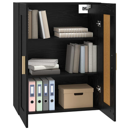 Wall Cabinet Wall-Mounted Black oak 69.5 x 34 x 90 cm