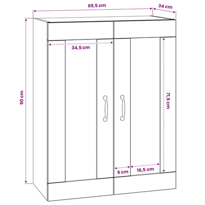 Wall Cabinet Artisan Oak 69.5 x 34 x 90 cm Engineered Wood