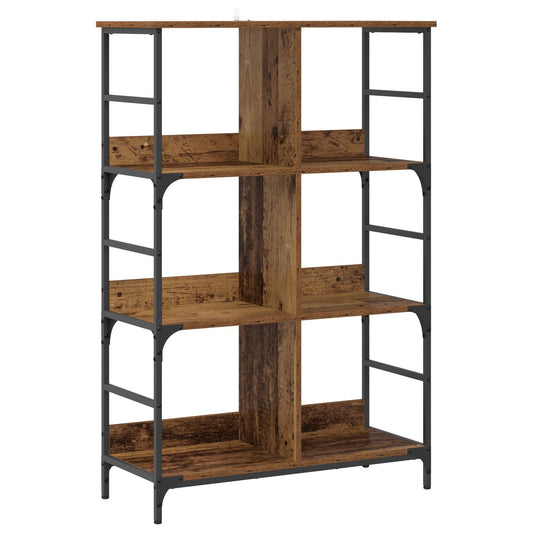 Bookshelf 4-Tier 78.5 x 33 x 117.5 cm metal PB Old wood