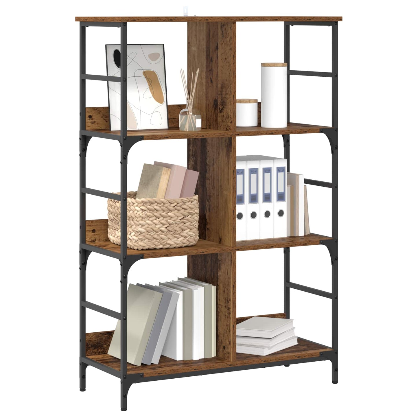 Bookshelf Old wood 78.5 x 33 x 117.5 cm metal PB