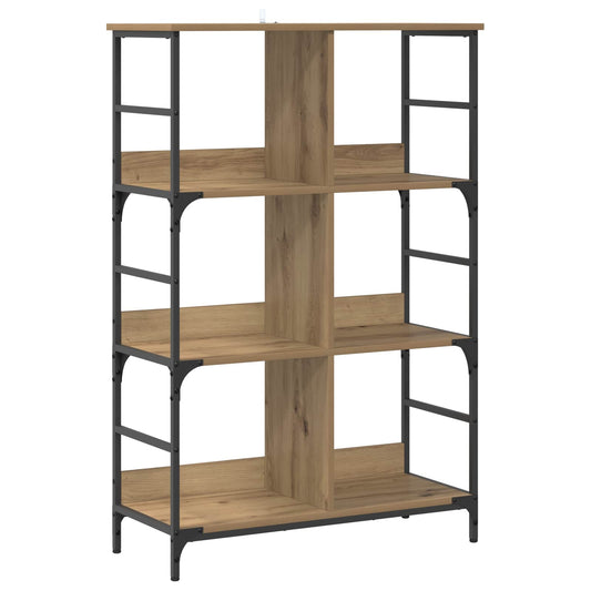 Bookshelf 4-Tier 78.5 x 33 x 117.5 cm metal PB Artisan oak