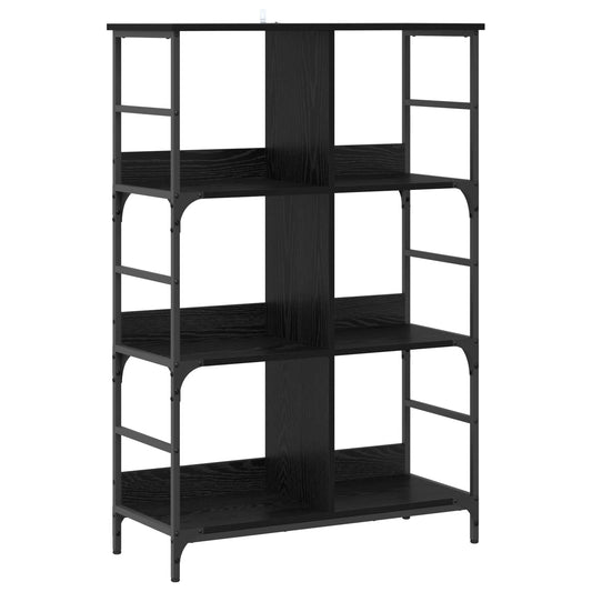 Bookshelf 4-Tier 78.5 x 33 x 117.5 cm metal PB Black oak