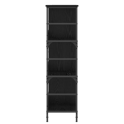Bookshelf Black oak 78.5 x 33 x 117.5 cm metal PB