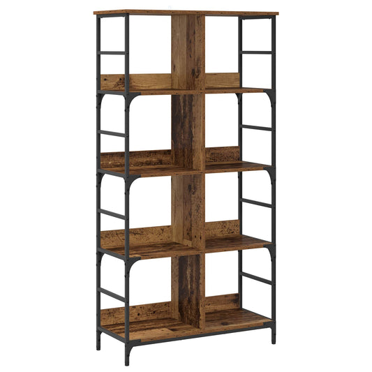 Bookshelf 4-Tier 78.5 x 33 x 153 cm metal PB Old wood