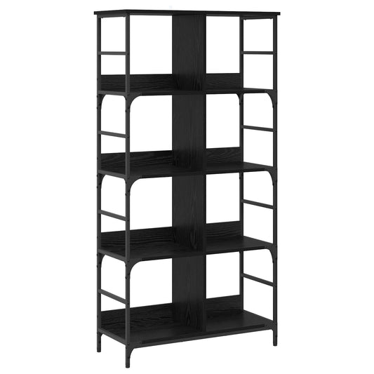 Bookshelf 4-Tier 78.5 x 33 x 153 cm metal PB Black oak
