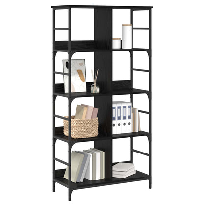 Bookshelf 4-Tier 78.5 x 33 x 153 cm metal PB Black oak