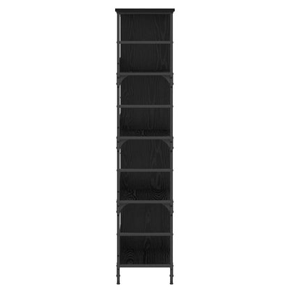 Bookshelf Black oak 78.5 x 33 x 153 cm metal PB