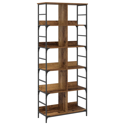 Bookshelf 4-Tier 78.5 x 33 x 188.5 cm metal PB Old wood