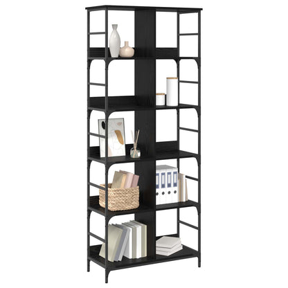 Bookshelf Black oak 78.5 x 33 x 188.5 cm metal PB