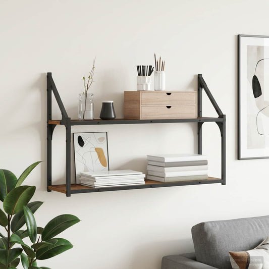 Wall Shelf Wall-Mounted Old wood 80 x 21 x 51 cm metal PB