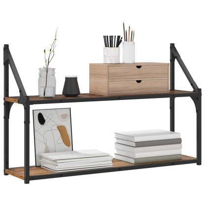 Wall Shelf Wall-Mounted Old wood 80 x 21 x 51 cm metal PB