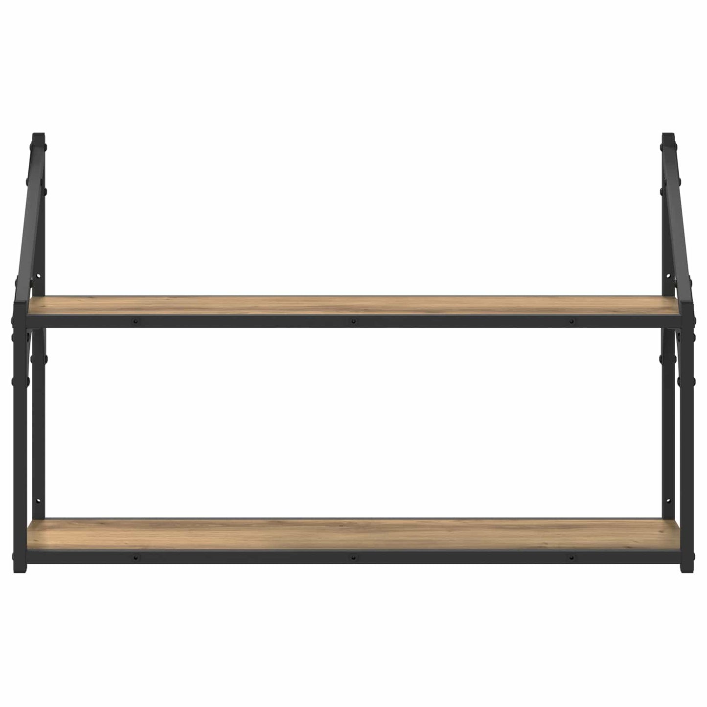 Wall Shelf Wall-Mounted Artisan oak 80 x 21 x 51 cm metal PB