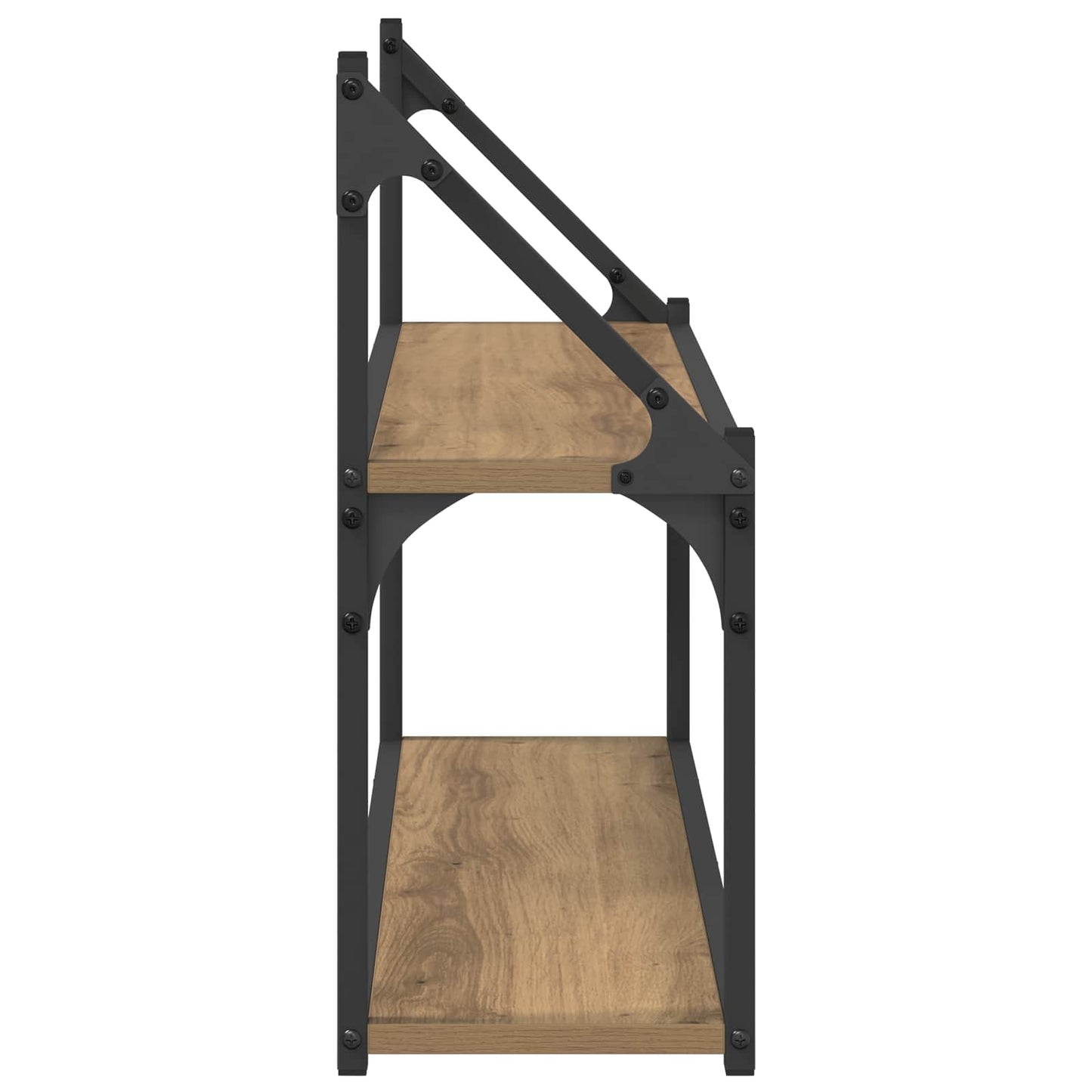Wall Shelf Wall-Mounted Artisan oak 80 x 21 x 51 cm metal PB